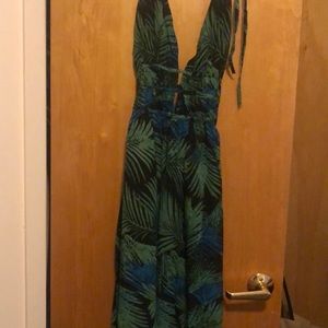 Tropical Backless Tall/Maxi Dress